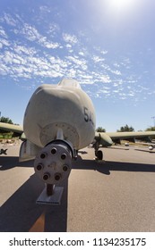 North Highlands, CA - July 14, 2018: Mcclellan Airforce Base Aerospace Museum Of California. Warthog A10 Fighter Jet Display. 