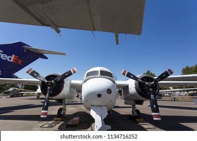 North Highlands, CA - July 14, 2018: Mcclellan Airforce Base Aerospace Museum Of California. Variety Of Planes On Display Outdoors, US Air Force. 