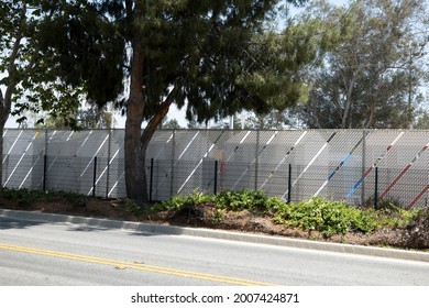 North Hollywood, CA USA - May 28, 2021:  The Tiny Homes For Homeless At The Chandler Boulevard Bridge Home Village For Homeless People