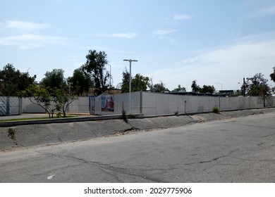 North Hollywood, CA USA - May 28, 2021:  Alexandria Park Tiny Home Village For Homeless People Is The Largest One In Los Angeles