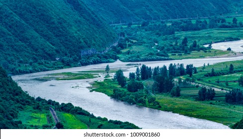 North Korea Tumen River Valley Natural Landscape