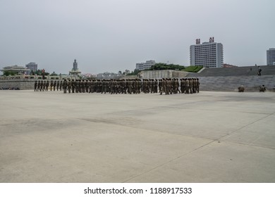 North Korean War Woman Squad In Preparation For Military Parade, Pyongyang, North Korea, May 22, 2018