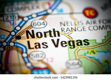 North Las Vegas. Nevada. USA On A Map