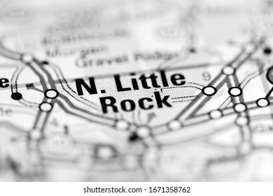 North Little Rock. Arkansas. USA On A Geography Map