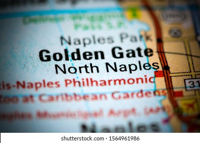 North Naples. Florida. USA On A Map