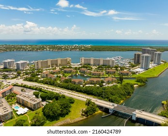 North Palm Beach, FL, USA - May 24, 2022: Aerial Photo Of Old Port Cove
Condominium Complex