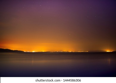 North Queensferry's and Inverkiething's night view from Cramond, Edinburgh.