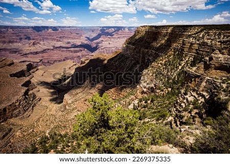 North Rim. Rock of the canyon, landscape background. Rocks mountain. Arizona and Utah desert.