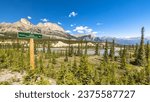 North Saskatchewan River at Saskatchewan Crossing along The Icefields Parkway, Canadian Rockies, Alberta, Canada