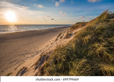 North Sea Beach, Jutland Coast In Denmark