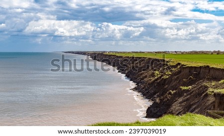 North Sea coast in Mappleton, East Riding of Yorkshire, England, UK