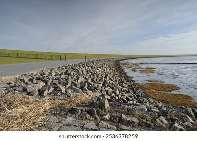 
North Sea dike at low tide in Schleswig-Holstein - Powered by Shutterstock