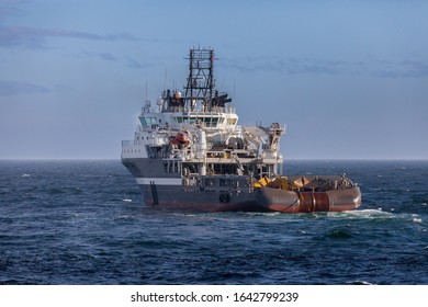 NORTH SEA UK SECTOR - 2015 MAY 11. Norwegian Anchor Handler Vessel Olympic Pegasus At Work Offshore.