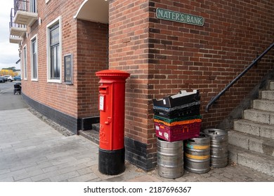 North Shields, UK: August 3rd, 2022: Royal Mail Post Box On The Fish Quay, As The Communication Workers Union (CWU) Plan To Strike Over Pay.