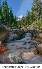 North Sister And North Fork Of The Whychus Along The Pole Creek Trail. Three Sisters Wilderness, Oregon