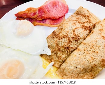 North Staffordshire Cheese Oatcakes With Bacon And Fried Eggs 