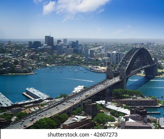 North Sydney City Australia Harbor Bridge The Rocks Top View