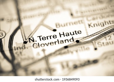 North Terre Haute. Indiana. USA On A Geography Map