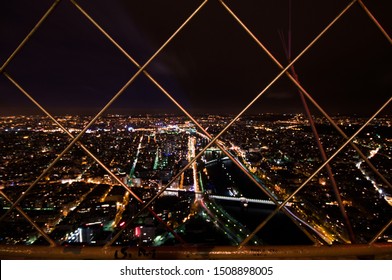 North view of Paris from the top of the Eiffel Tower, France. 