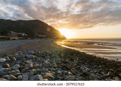 North Wales Beach Sunset And Rocks