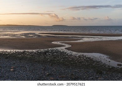 North Wales Beach Sunset And Rocks