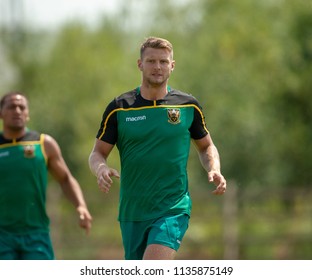 Northampton, UK, 13 July 2018 - Dan Biggar Of Northampton Saints During Pre-season Training At Franklin's Gardens