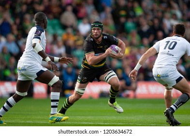 Northampton, UK. 13th October 2018. Dominic Barrow Of Northampton Saints During The European Rugby Challenge Cup Match Between Northampton Saints And ASM Clermont Auvergne