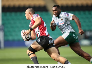 Northampton, UK. 14th September 2019. Jake Morris Of Gloucester Runs With The Ball During The Premiership Rugby 7s At Franklin's Gardens