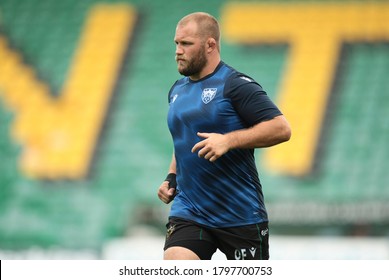 Northampton, UK. 16th August 2020. Owen Franks Of Northampton Saints Warms Up Ahead Of The Gallagher Premiership Match Between Northampton Saints And Wasps