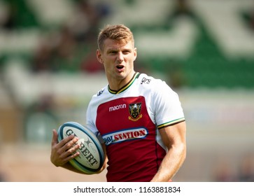 Northampton, UK. 23rd August 2018. Dan Biggar Of Northampton Saints During A Training Session At The Northampton Saints Open Day At Franklin's Gardens.