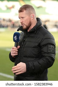 Northampton, UK. 7th December 2019. Retired Northampton Saint, Dylan Hartley Presents For Channel 4 Ahead Of The Heineken Champions Cup Game Between Northampton Saints And Leinster