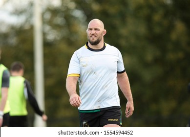 Northampton, UK. 7th November 2019. Owen Franks Looks On During A Northampton Saints Training Session At Franklin's Gardens