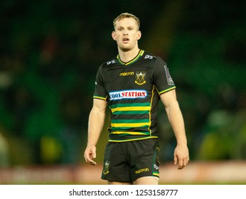 Northampton, UK. 8th December 2018. Rory Hutchinson Of Northampton Saints During The European Rugby Challenge Cup Match Between Northampton Saints And Dragons