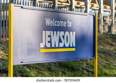 Northampton UK December 09, 2017: Jewson Builders Merchant Logo Sign In Brackmills Industrial Estate