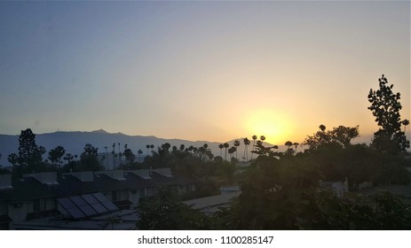 North-East View Of Pasadena And San Gabriel Mountains At Sunrise