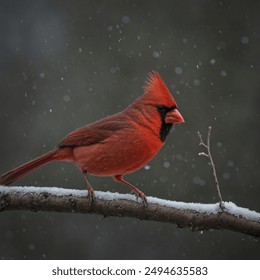 Northern Cardinals are known for their melodious songs, which are a series of clear, whistled notes that brighten up woodlands, gardens, and backyards. Their robust, cone-shaped beaks are perfectly ad - Powered by Shutterstock