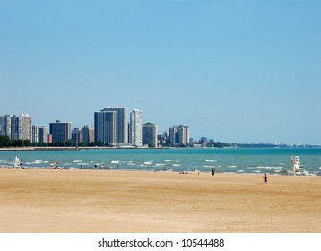 Northern Chicago And Beach In Summer Season