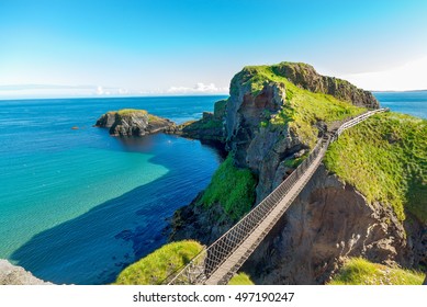 in Northern Ireland rope bridge, Carrick-a-Rede - Powered by Shutterstock