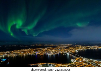 Northern Lights (aurora Borealis ) Above Tromso, Norway