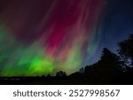 Northern Lights (Aurora Borealis) light up the sky on a beautiful cold autumn night near Ottawa, Canada Oct 7, 2024