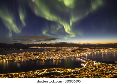 Northern Lights (aurora Borealis) Over Tromso, Norway