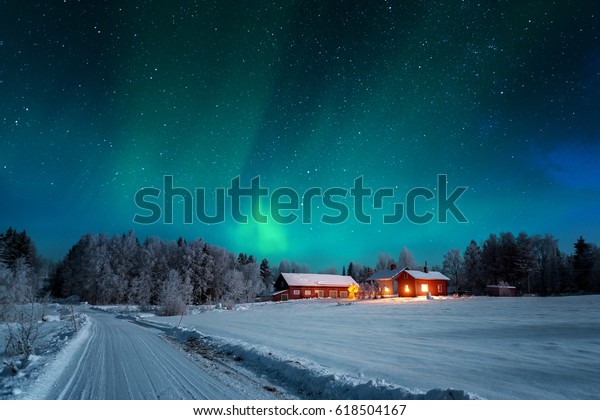 Northern Lights Aurora Borealis Over Norway Stock Photo Edit Now