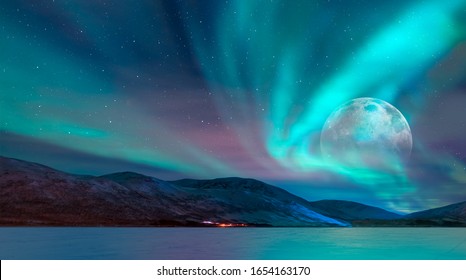 Moon Aurora High Res Stock Images Shutterstock