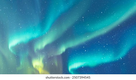 Northern lights or Aurora borealis in the sky - Tromso, Norway - Powered by Shutterstock