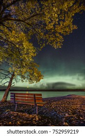 Northern Lights Captured One Fine Fall Night In Regina, Beach, SK, Canada.