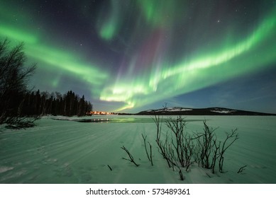 Northern lights in Pyhä, Lapland, Finland.