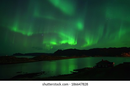 Northern Lights Over North Cape. 