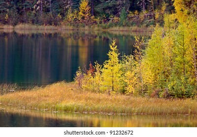 Northern Manitoba Lake Near Thompson In Autumn