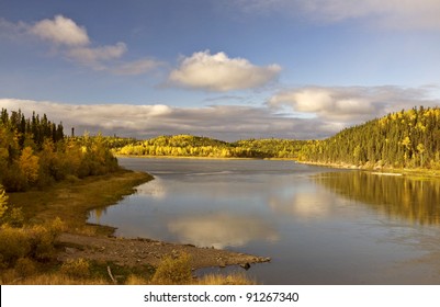 Northern Manitoba Lake Near Thompson In Autumn