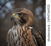 The Northern Red-tailed Hawk is a robust and striking bird of prey native to the northern regions of North America. It is characterized by its large size, broad wings, and distinctive reddish-brown ta